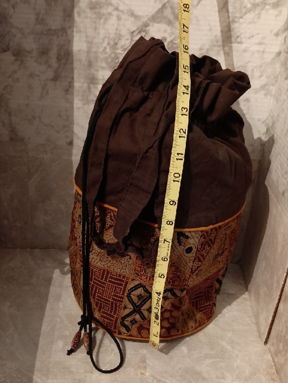 Brown Drawstring Bucket Bag - Picture 4 of 5